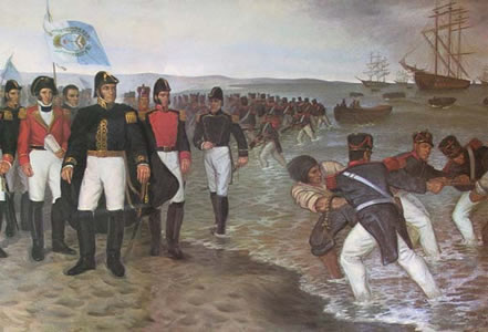 El desembarco de San Martín en Perú